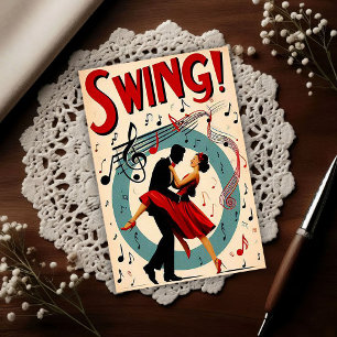 Vintage Swingdans Nacht Briefkaart