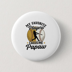 Vintage T-shirt met favoriete spelers van honkbal Ronde Button 5,7 Cm