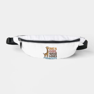 Vintage T-shirt voor een meisje dat van giraffen h Heuptasje