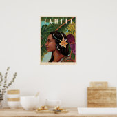 Vintage Tahiti Island Poster (Keuken)