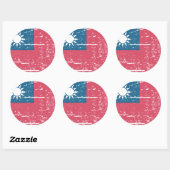 Vintage Taiwan Flag Ronde Sticker (Vel)