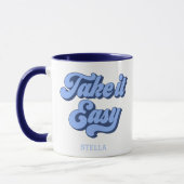 Vintage Take It Facile style rétro Mug (Gauche)