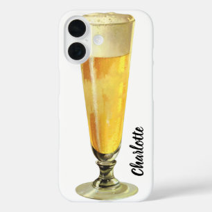 Vintage Tall Frosty Draft Beer, Alcohol Beverage iPhone 16 Hoesje