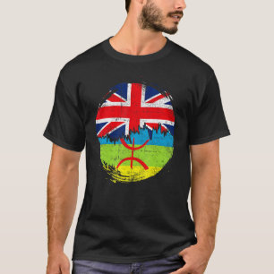 Vintage Tamazight met Britse Vlagwortels Amazigh T-shirt