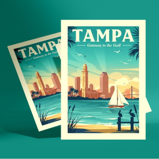 Vintage Tampa Briefkaart