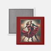 Vintage Tango Elegance – Romantic Ballroom Dance A Magneet (Voorkant / Achterkant)