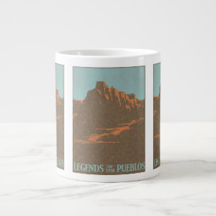 Vintage Taos Pueblo's New Mexico, Reisposter Kunst Extra Grote Beker