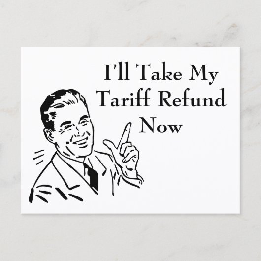 Vintage Tariff Refund Check Briefkaart (Voorkant)