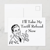 Vintage Tariff Refund Check Briefkaart (Voorkant / Achterkant)