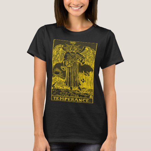 VINTAGE TAROT CARD TEMPERANCE T-SHIRT (Voorkant)