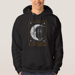 Vintage Tarot Kaart Crescent Moon Stars Egyptische Hoodie