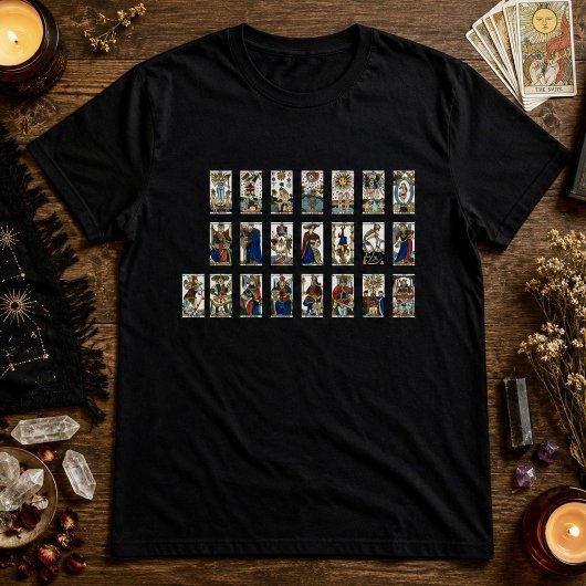 Vintage Tarotkaart Collage Mystieke T-shirt