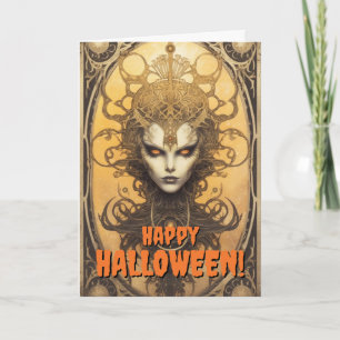Vintage Tarotkaart Gelukkig Halloween Feestdagen Kaart
