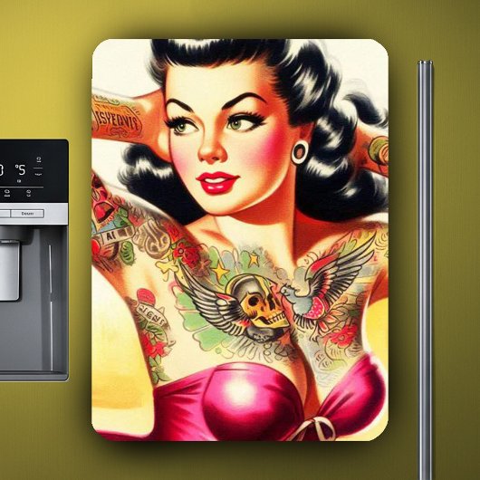 Vintage Tattooed Pinup Magneet