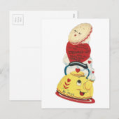 Vintage Teapot Valentijn Feestdagenkaart (Voorkant / Achterkant)