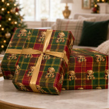 Vintage Teddybeer Schotse Ruit Kerstmis
