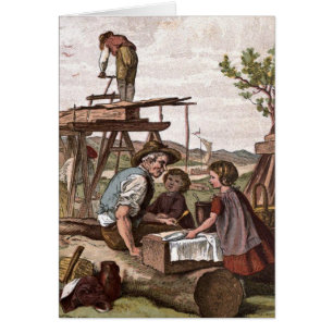 Vintage Tekening: Bouwvakkers