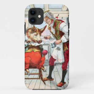 Vintage Tekening: De Scheerbeurt van de kapper een iPhone 11 Hoesje