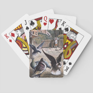 Vintage Tekening: Drager Pidgeons Pokerkaarten