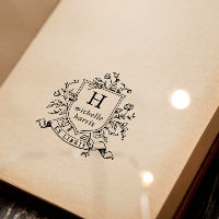 Vintage Tekening Monogram Ex Libris Naam Boek