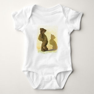 Vintage Tekening: Teddybeer en zijn Schaduw Romper