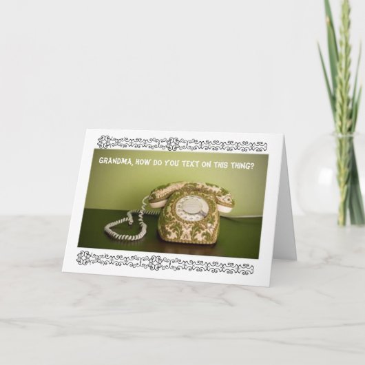 Vintage Telefoon - Texting Kaart (Voorkant)