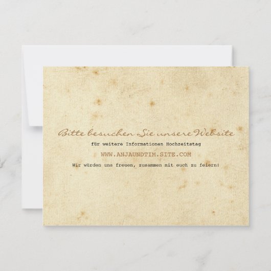 Vintage Telegramme Save the Date (Dos)