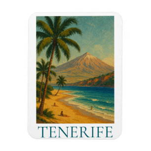 Vintage Tenerife Canarische Eiland Strand Playa Re Magneet