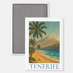 Vintage Tenerife Canarische Eiland Strand Playa Re Magneet