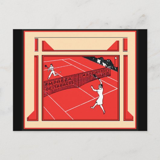 Vintage Tennis Briefkaart (Voorkant)
