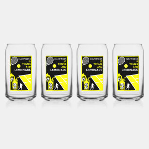 Vintage Tennis Lemonade Blikvorm Glas