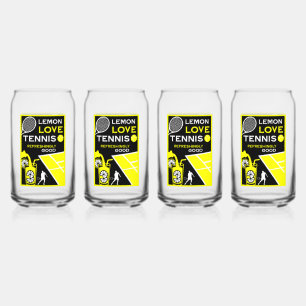 Vintage Tennis Lemonade Blikvorm Glas