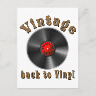 Vintage - Terug naar Vinyl is het record terug Briefkaart