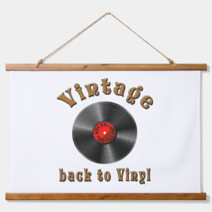 Vintage - Terug naar Vinyl is het record terug Hangend Wandkleed
