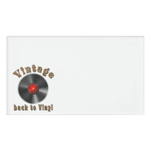 Vintage - Terug naar Vinyl is het record terug Naambadge