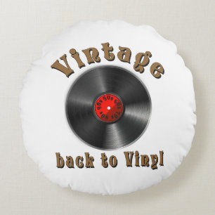 Vintage - Terug naar Vinyl is het record terug Rond Kussen