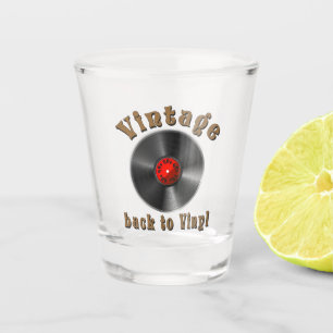 Vintage Terug naar Vinylplaat Kunst Shot Glas