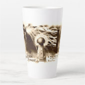 Vintage Tesla Letterhead Latte Mok (Voorkant)
