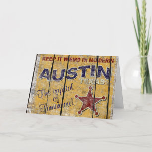 Vintage Texas - Austin Wenskaart Kaart