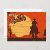 Vintage Texas Cowboy Rodeo Briefkaart (Voorkant / Achterkant)