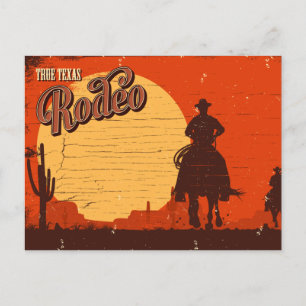 Vintage Texas Cowboy Rodeo Briefkaart