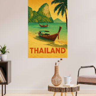 Vintage Thailand Strandparadijs Poster