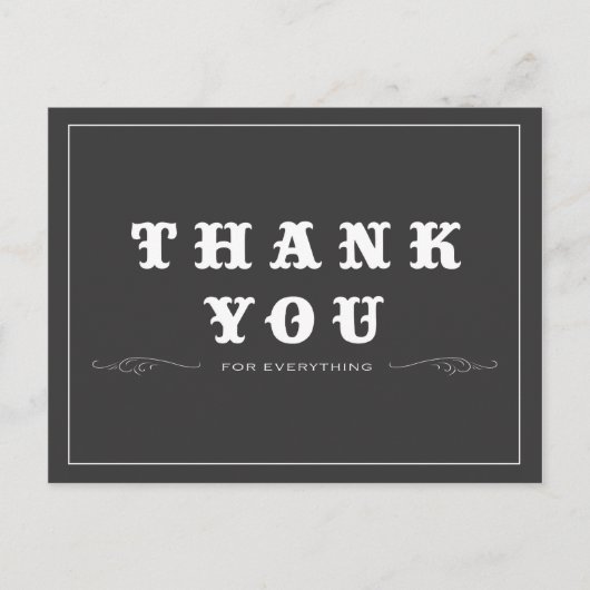 Vintage Thank You Postcard Briefkaart (Voorkant)