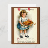 Vintage Thanksgiving 1910 Feestdagenkaart (Voorkant / Achterkant)