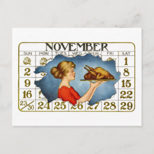 Vintage Thanksgiving Briefkaart