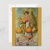 Vintage Thanksgiving Briefkaart (Voorkant / Achterkant)