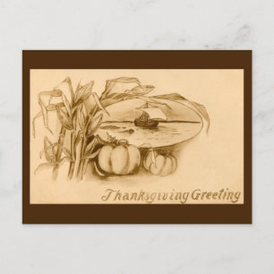 Vintage Thanksgiving Briefkaart