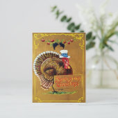 Vintage Thanksgiving Briefkaart (Staand voorkant)