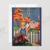Vintage Thanksgiving Briefkaart (Voorkant / Achterkant)