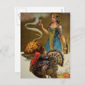 Vintage Thanksgiving Briefkaart (Voorkant / Achterkant)